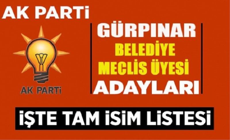 AK Parti Gürpınar Belediye Meclis Üyesi adayları