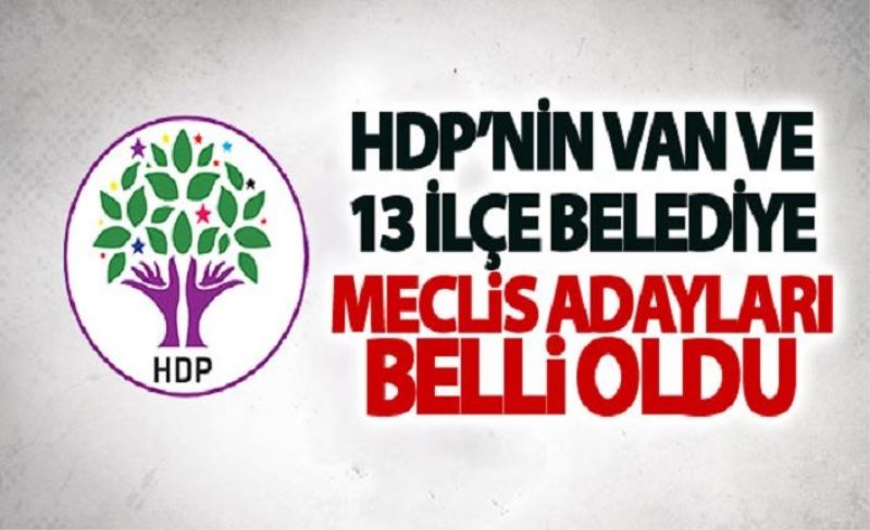 HDP’nin Van ve 13 ilçe Belediye Meclis Adayları belli oldu