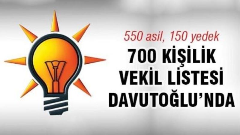 700 kişilik liste Davutoğlu