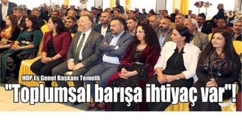 HDP Eş Genel Başkanı Temelli: “Toplumsal barışa ihtiyaç var“!