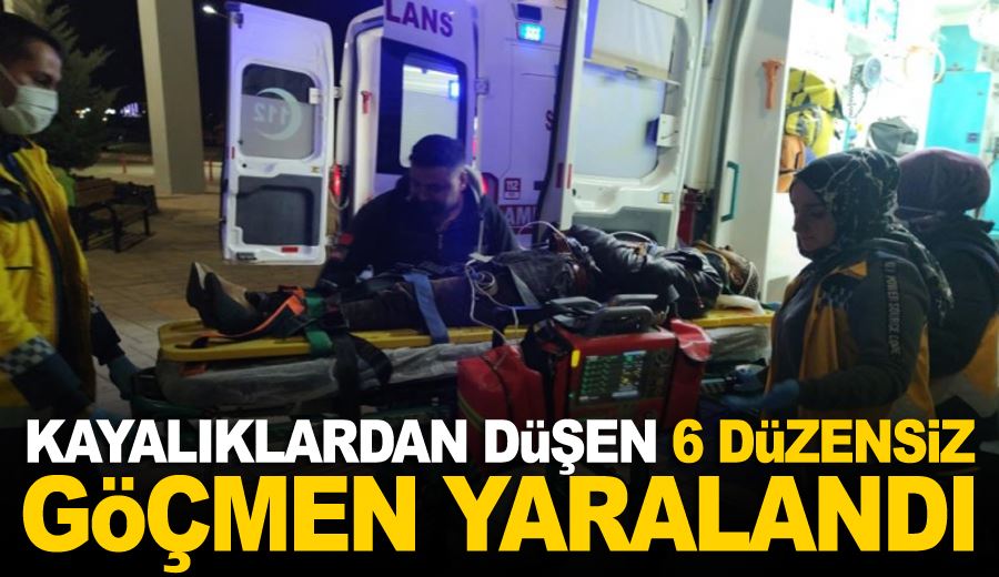 Kayalıklardan düşen 6 düzensiz göçmen yaralandı