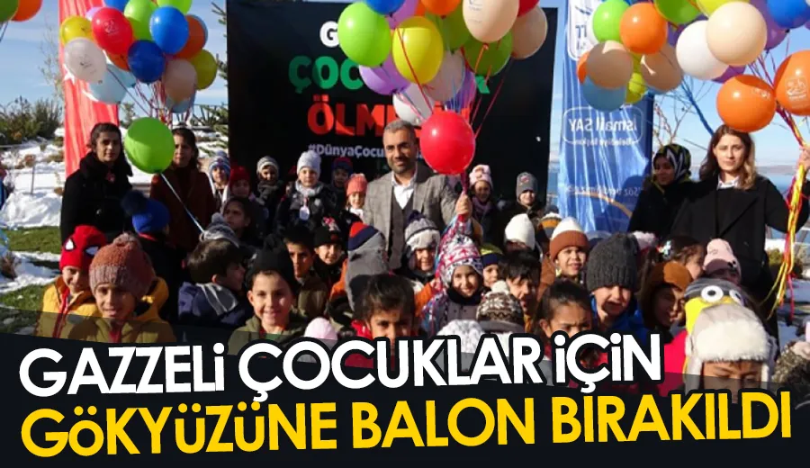 Gazzeli çocuklar için gökyüzüne balon bırakıldı