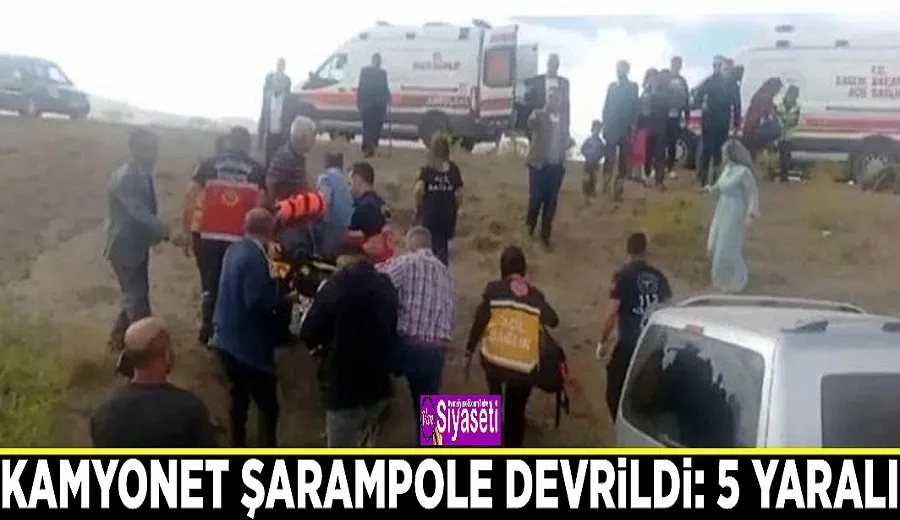 Kamyonet şarampole devrildi: 5 yaralı