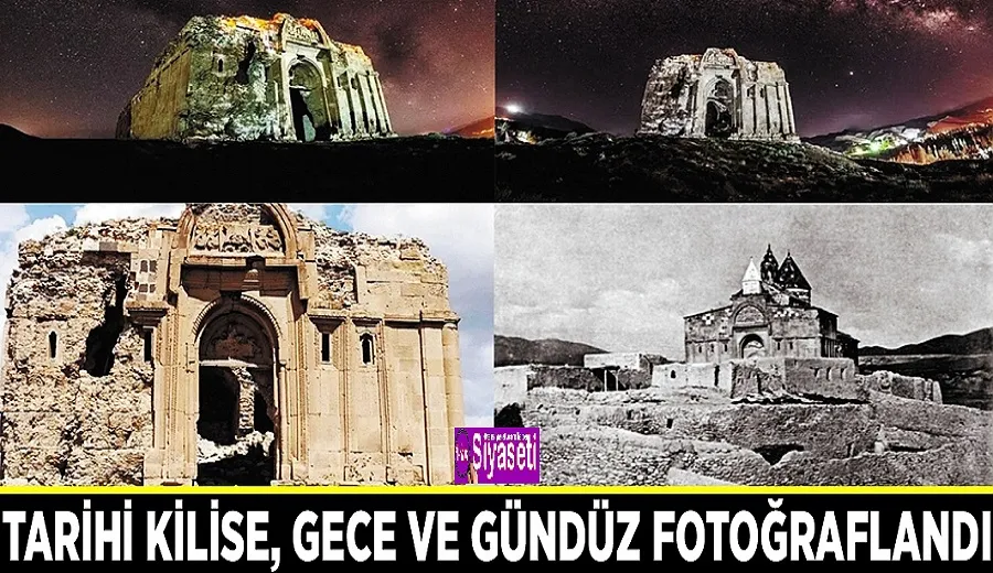 Tarihi kilise, gece ve gündüz fotoğraflandı