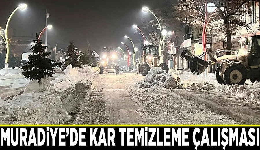 Muradiye’de kar temizleme çalışması