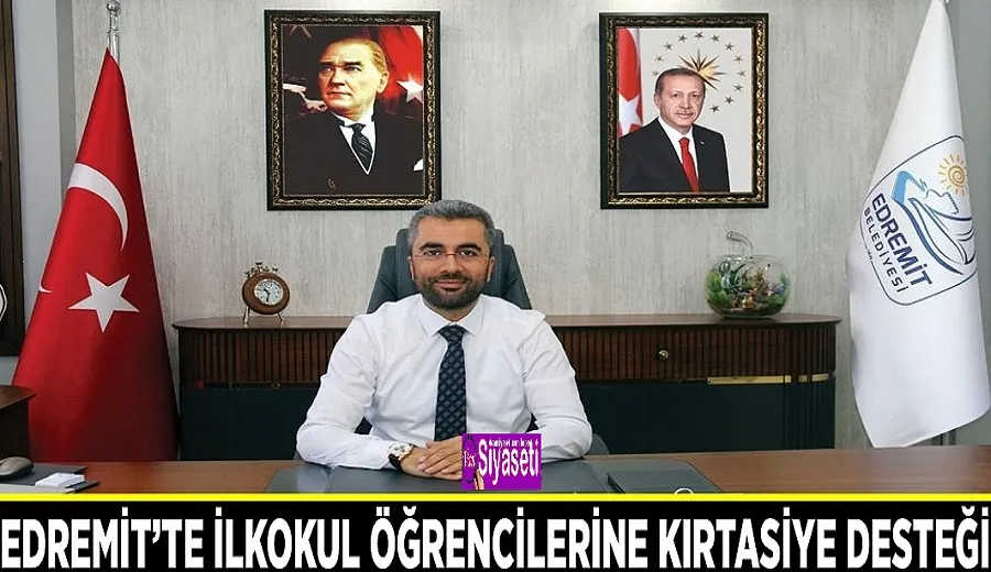 Edremit’te ilkokul öğrencilerine kırtasiye desteği