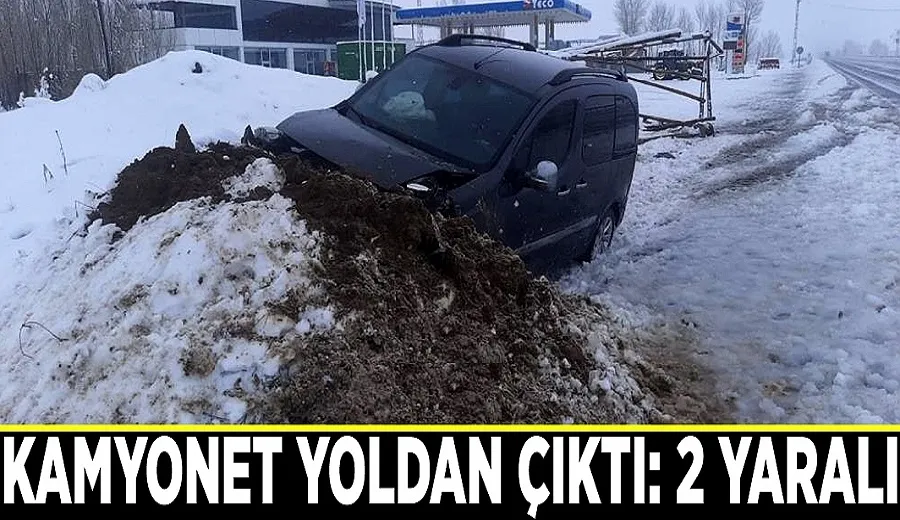 Kamyonet yoldan çıktı: 2 yaralı