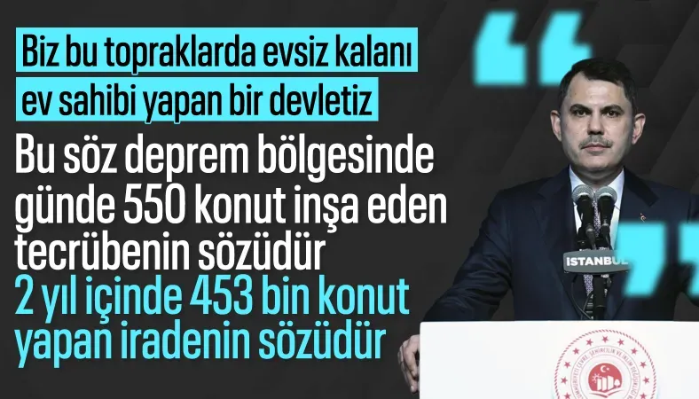Murat Kurum: 2 milyon vatandaşımızı güvenli ve dayanıklı yuvalara kavuşturuyoruz