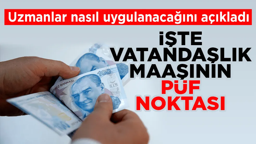 Uzmanlar nasıl uygulanacağını açıkladı! İşte vatandaşlık maaşının püf noktası