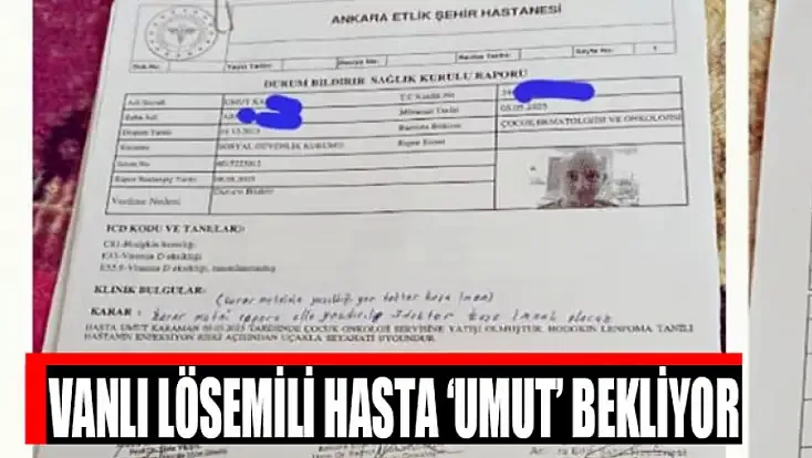 Vanlı lösemili hasta 