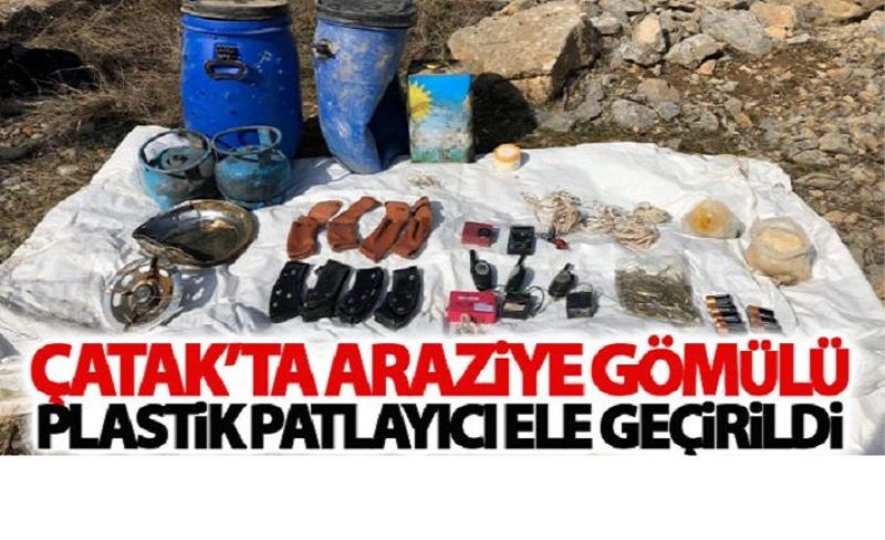 Çatak’ta araziye gömülü plastik patlayıcı ele geçirildi