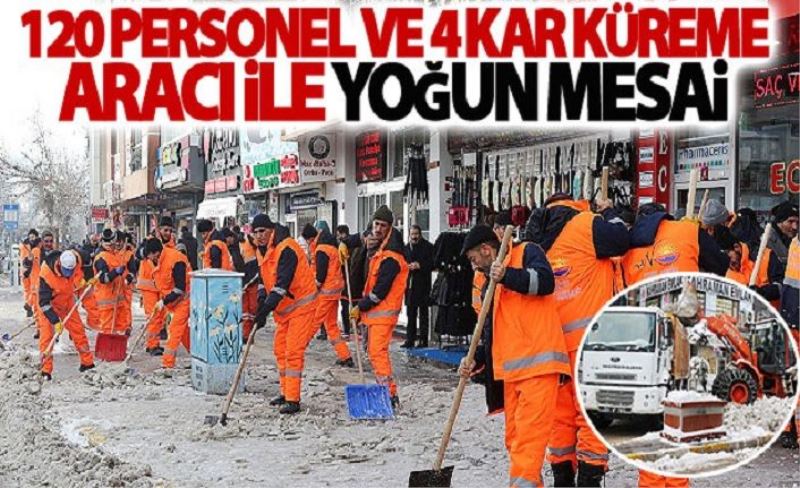 Van'daki kar yağışı sonrası yoğun mesai