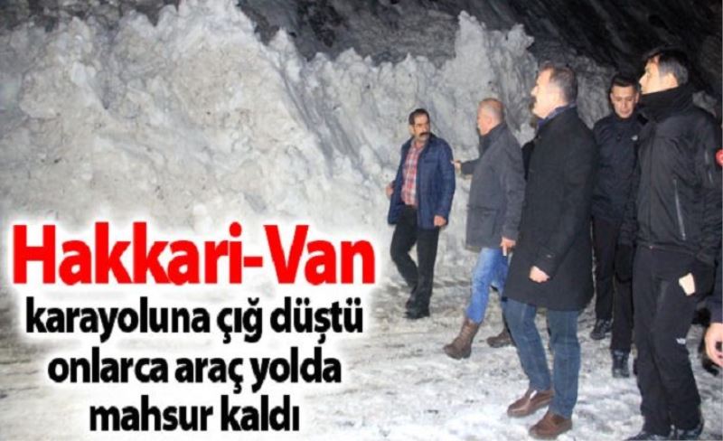 Hakkari-Van karayoluna çığ düştü, onlarca araç yolda mahsur kaldı