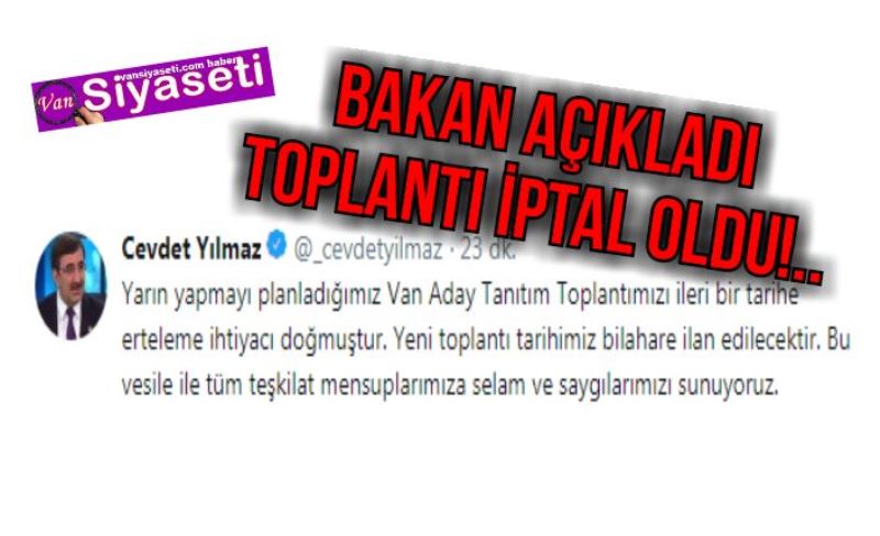 TOPLANTI İPTAL OLDU ADAYLARLA İLGİLİ SICAK GELİŞME...