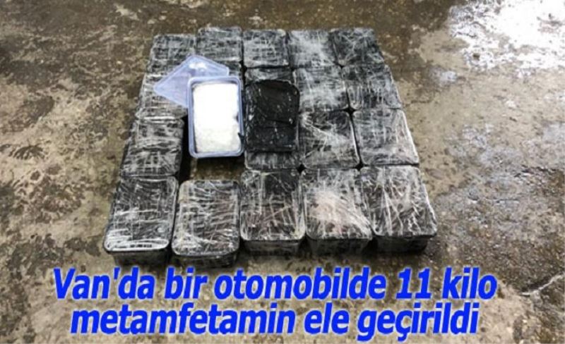 Van'da bir otomobilde 11 kilo metamfetamin ele geçirildi