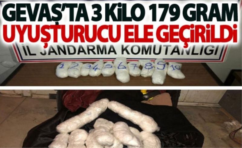 Gevaş’ta 3 kilo 179 gram uyuşturucu ele geçirildi