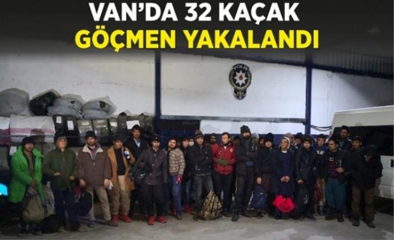 Gürpınar'da 32 kaçak göçmen yakalandı