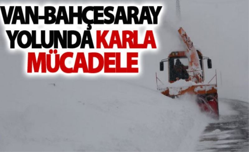 Van-Bahçesaray yolunda karla mücadele