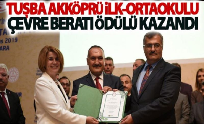 Akköprü İlk-Ortaokulu'na ‘Çevre Beratı” ödülü...