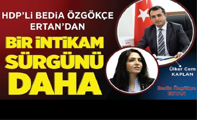 HDP’li Bedia Özgökçe Ertan’dan bir intikam sürgünü daha