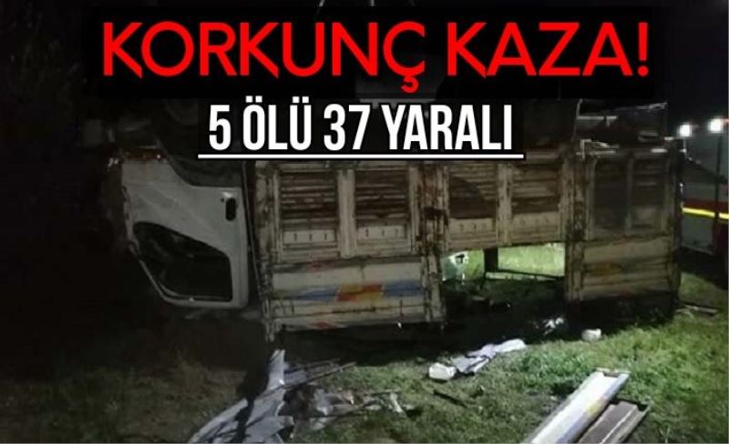 Van'ı yasa boğan haber Mültecileri taşıyan kamyon devrildi, 5 kişi öldü, 37 yaralı