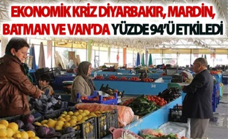 Ekonomik kriz Diyarbakır, Mardin, Batman ve Van’da yüzde 94’ü etkiledi