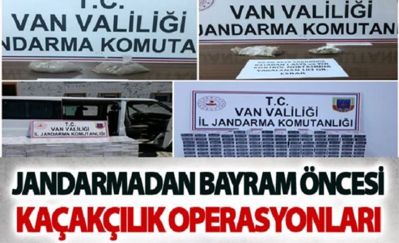 Jandarmadan bayram öncesi kaçakçılık operasyonları