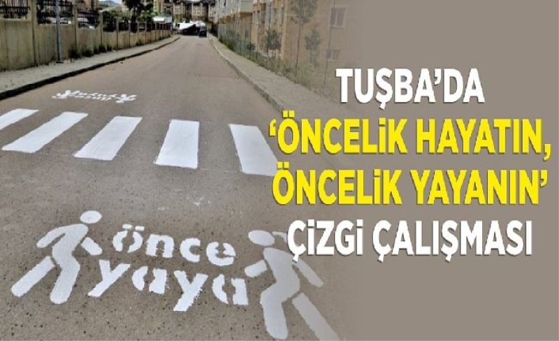 Tuşba Belediyesi’nden yol çizgi çalışması…