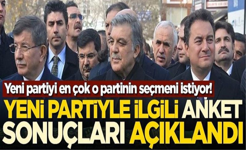 Yeni partiye ilişkin son anket sonuçları açıklandı!