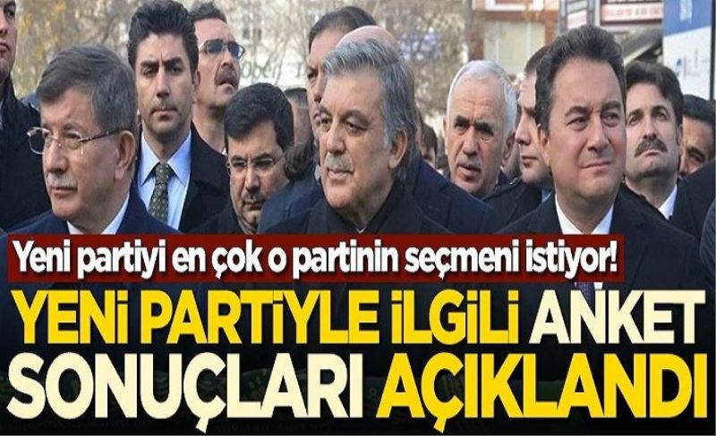 Yeni partiye ilişkin son anket sonuçları açıklandı!