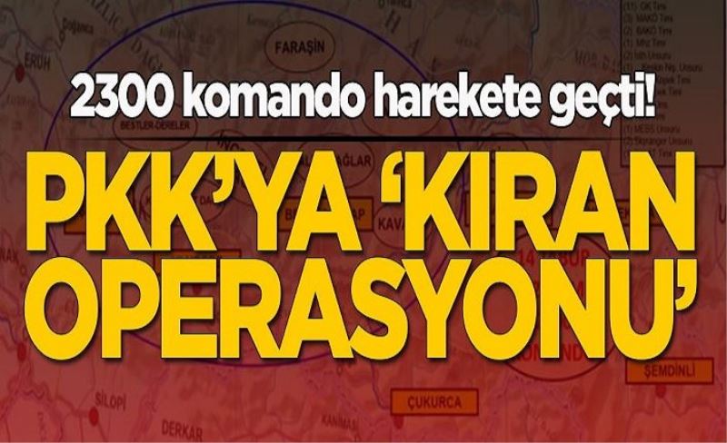 3 ilde PKK'ya yönelik 'Kıran Operasyonu'