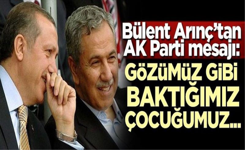 Bülent Arınç'tan AK Parti mesajı: Gözümüz gibi baktığımız çocuğumuz