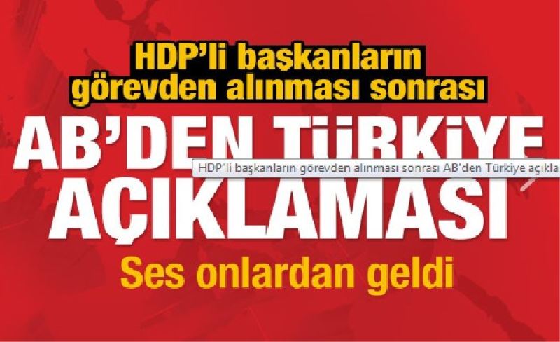 HDP'li başkanların görevden alınması sonrası AB'den Türkiye açıklaması