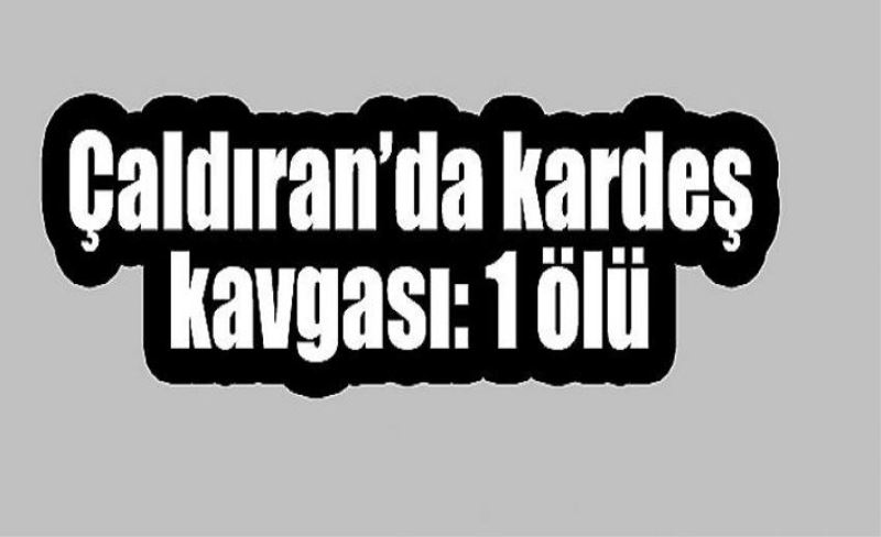 Çaldıran’da kardeş kavgası: 1 ölü