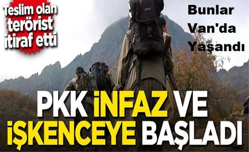Van'da Teslim olan terörist itiraf etti: PKK infaz ve işkenceye başladı