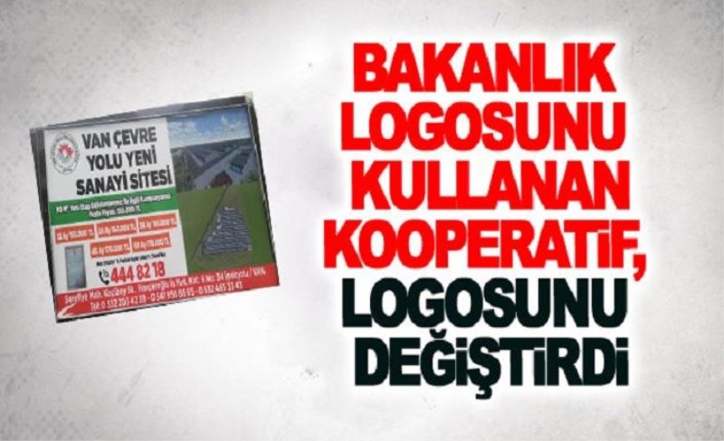 Bakanlık logosunu kullanan kooperatif, logosunu değiştirdi