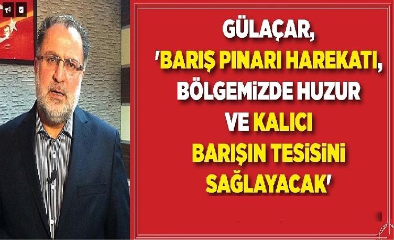 Gülaçar, 'Barış Pınarı Harekatı, bölgemzde huzur ve kalıcı barışın tessn sağlayacak'