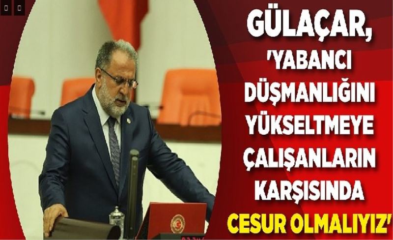 Gülaçar, 'Yabancı düşmanlığını yükseltmeye çalışanların karşısında cesur olmalıyız'