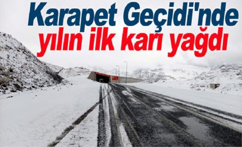 Karapet Geçidi'nde yılın ilk karı yağdı