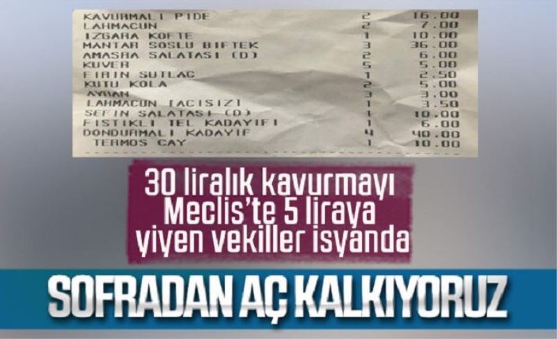 Milletvekilleri Meclis'teki yemeklerden şikayetçi