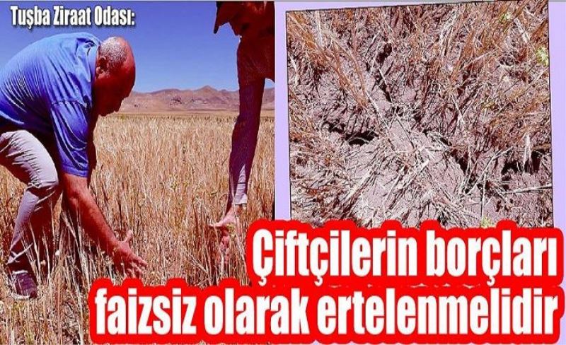 Tuşba Ziraat Odası: Çiftçilerin borçları faizsiz olarak ertelenmelidir