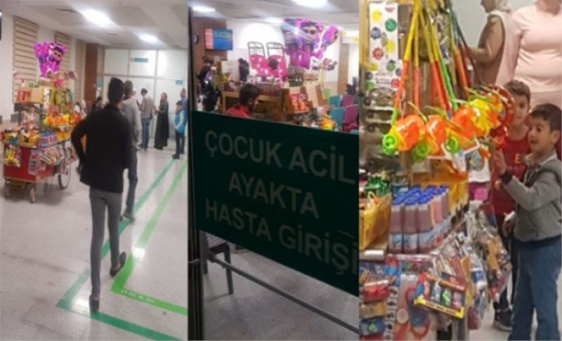 Van Bölge Hastanesi Çocuk Acil Servis'inde seyyar satıcının ne işi var?