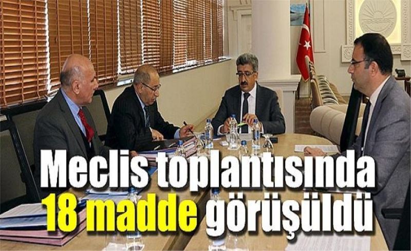 Meclis toplantısında 18 madde görüşüldü
