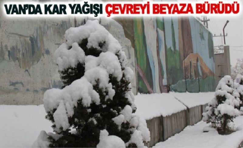 Van’da kar yağışı çevreyi beyaza bürüdü