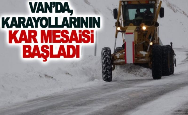 Van’da, karayollarının kar mesaisi başladı