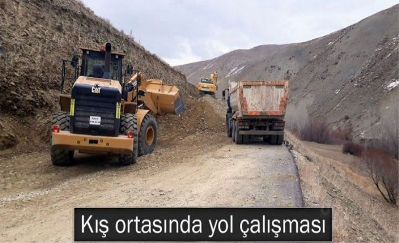 Büyükşehir’den, kış ortasında yol çalışması…