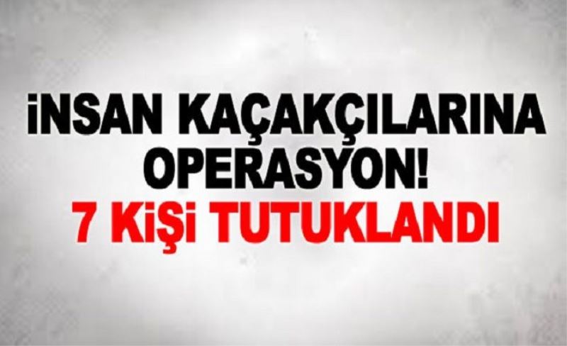 İnsan kaçakçılarına operasyon 7 kişi tutuklandı