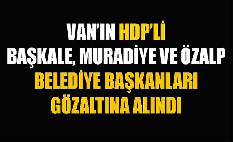 Van'ın Muradiye, Özalp ve Başkale belediye başkanları gözaltına alındı