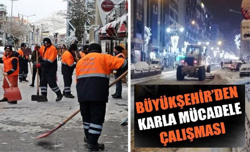 Büyükşehir’den, karla mücadele çalışması…