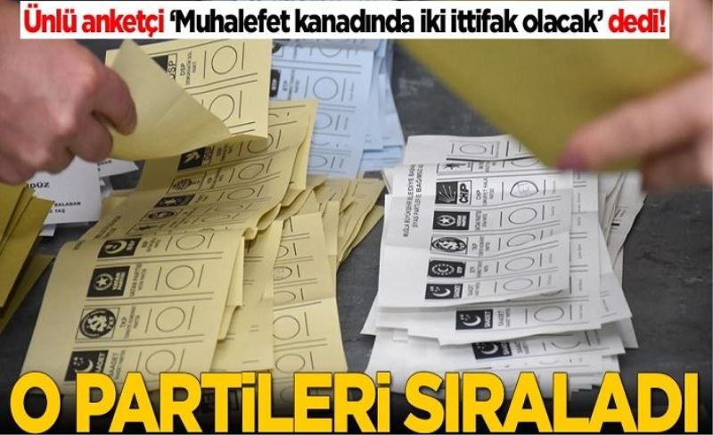 Ünlü anketçi ‘Muhalefet kanadında iki ittifak olacak’ dedi! O partileri sıraladı